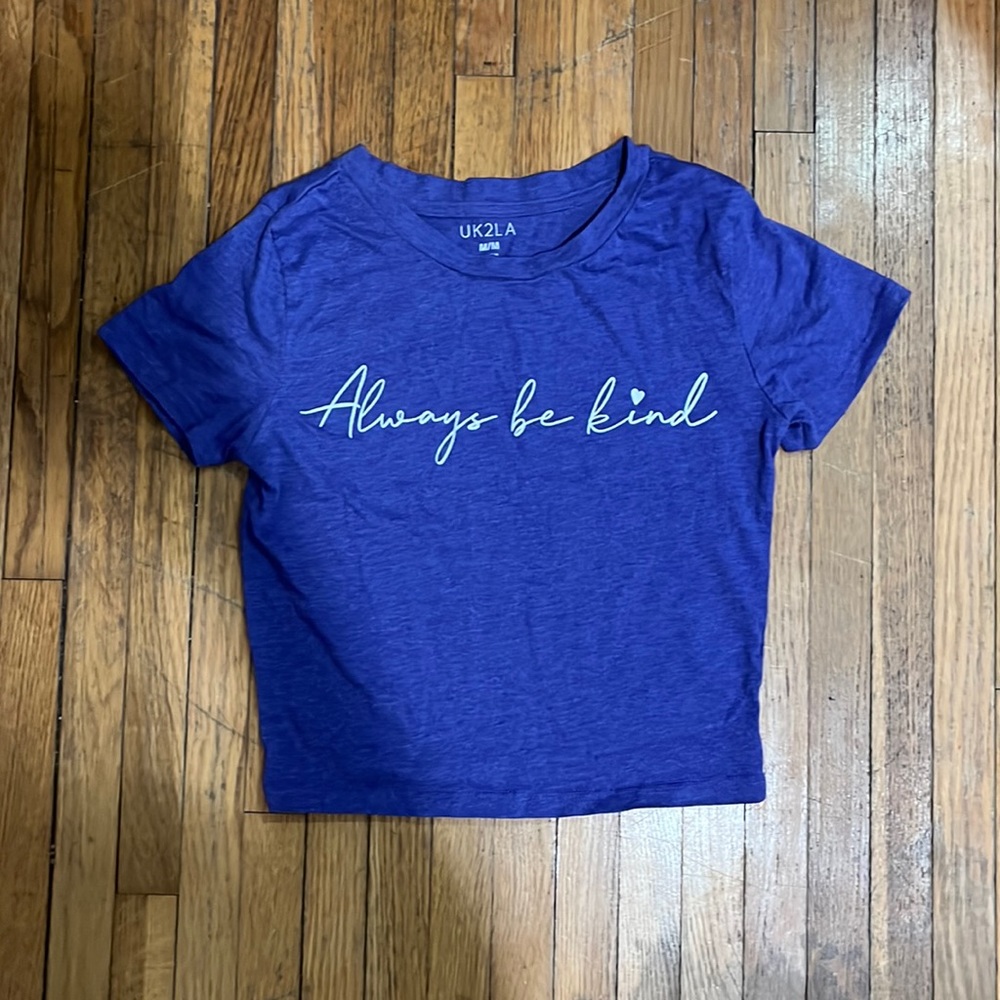 Purple “Always be kind” crop top